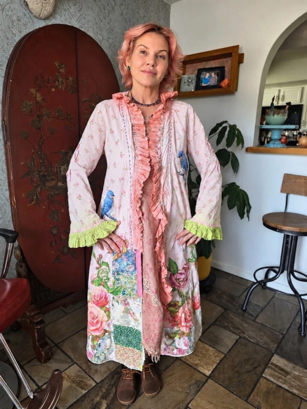 My Heroes Magnolia Pearl All With Love Jacket/Kimono Pink & White.